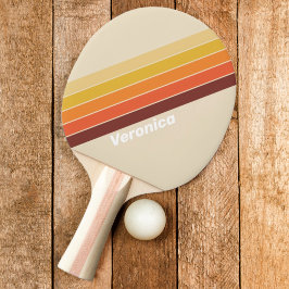 Retro Strepen met Naam Tafeltennisbatje