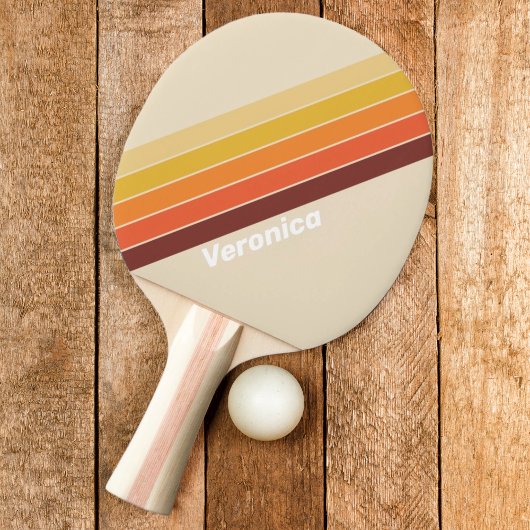 Retro Strepen met Naam Tafeltennisbatje