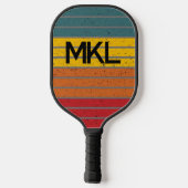 Retro strepen monogram pickleball paddle (Achterkant)