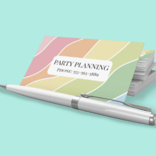 Retro Strepen Pastels Regenboog Minimalistisch  Visitekaartje