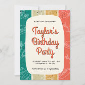 Retro Strepen Picknick Verjaardag Kaart (Voorkant)