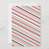 Retro strepen pruik en mustache bash verjaardagsfe kaart (Achterkant)