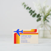 retro strepen reizen visitekaartje (Staand voorkant)