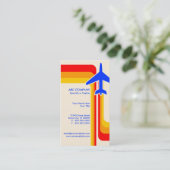 retro strepen reizen visitekaartje (Staand voorkant)