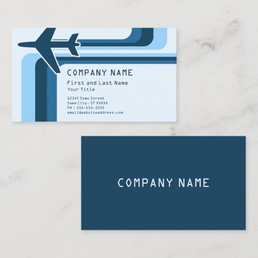 retro strepen reizen visitekaartje (Voorkant / Achterkant)