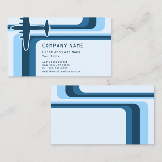 retro strepen reizen visitekaartje (Voorkant / Achterkant)