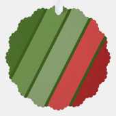 Retro Strepen Rood Groen - Kerst 8 Foto Ornament Kaart (Achterkant)