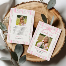 Retro strepen roze strik afstudeerfoto