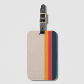 Retro strepen Sunset & Leisteen Bagagelabel (Voorkant (verticaal))