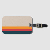 Retro strepen Sunset & Leisteen Bagagelabel (Voorkant (horizontaal))