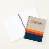 Retro strepen Sunset & Leisteen Notitieboek (Binnen)