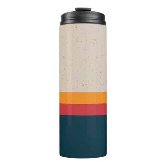 Retro strepen Sunset & Slate Thermosbeker (Voorkant)