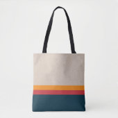 Retro strepen Sunset & Slate Tote Bag (Voorkant)