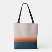 Retro strepen Sunset & Slate Tote Bag (Achterkant)