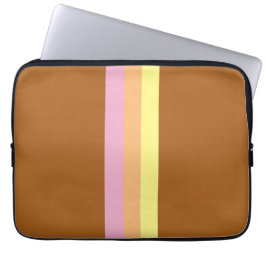 Retro Strepen Tablet Hoesje (Oranje Multi) Laptop Sleeve