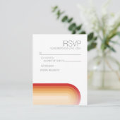 Retro strepen - Terra Cotta Sunset Modern Bruiloft RSVP Kaartje (Staand voorkant)