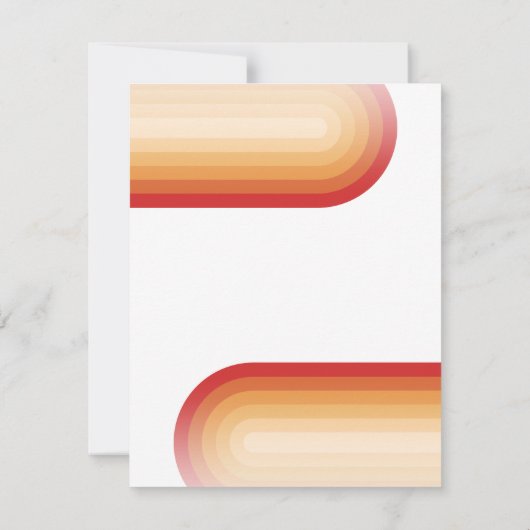 Retro strepen - Terra Cotta Sunset Modern Bruiloft RSVP Kaartje (Achterkant)