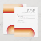Retro strepen - Terra Cotta Sunset Modern Bruiloft RSVP Kaartje (Voorkant / Achterkant)
