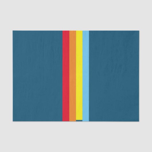Retro Strepen Tissue Paper (Navy Blue Multi) Tissuepapier (Voorkant)