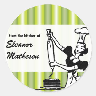 Retro Strepen "Uit de Keuken" sticker