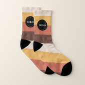 Retro Strepen Zakelijk Bedrijf Maatwerk Logo 60s 7 Sokken (Paar)