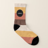 Retro Strepen Zakelijk Bedrijf Maatwerk Logo 60s 7 Sokken (Links binnenkant)