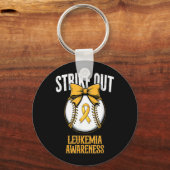 Retro Strike Out Leukemiebewustzijn Sleutelhanger (Voorkant)