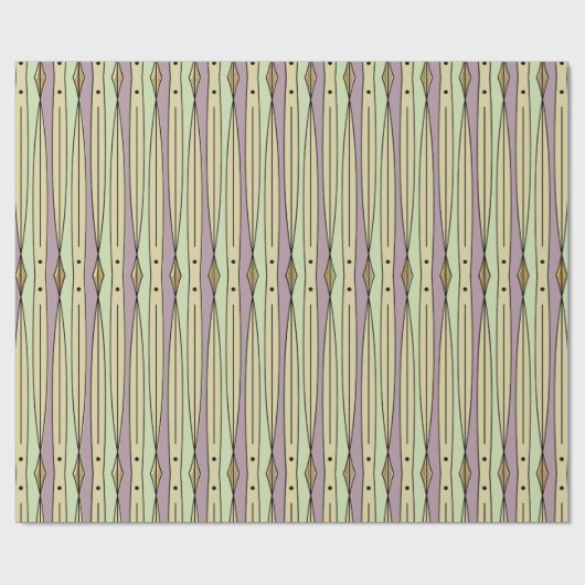 Retro String Art (Pistachio, Mauve Mist en Sand) Cadeaupapier (Vlak)