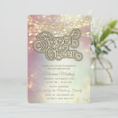 Retro String lampjes gouden sprankeling geblust Kaart (Staand voorkant)