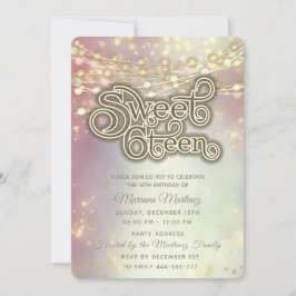 Retro String lampjes gouden sprankeling geblust Kaart