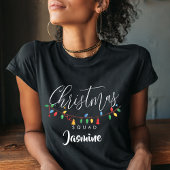 Retro String Light Christmas Squad Name  T-shirt