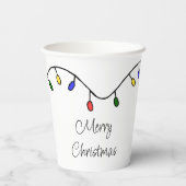 Retro String Lights Feestelijk Kerstfeest Papieren Bekers (Achterkant)