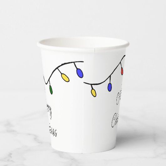 Retro String Lights Feestelijk Kerstfeest Papieren Bekers (Rechts)