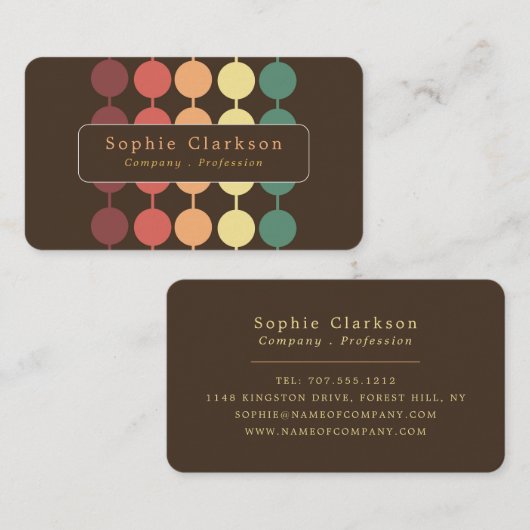 Retro Stringed Circles Visitekaartje (Voorkant / Achterkant)