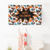 Retro strip Halloween Spandoek (Insitu)