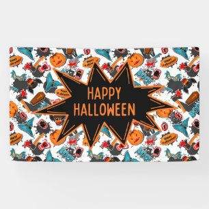 Retro strip Halloween Spandoek