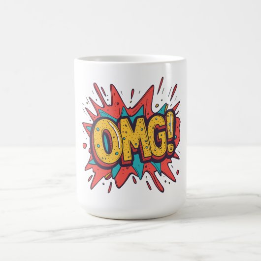 Retro strip “OMG!” Pop Art koffiemok (Center)