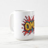 Retro strip “OMG!” Pop Art koffiemok (Voorkant links)
