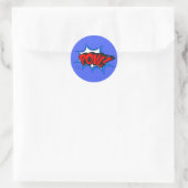 Retro strip popart ronde sticker (Tas)