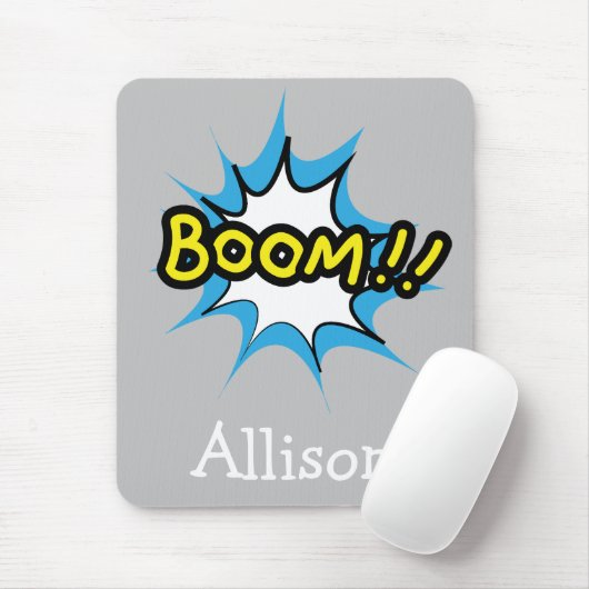 Retro stripboek Grijze Boom Muismat (Met muis)