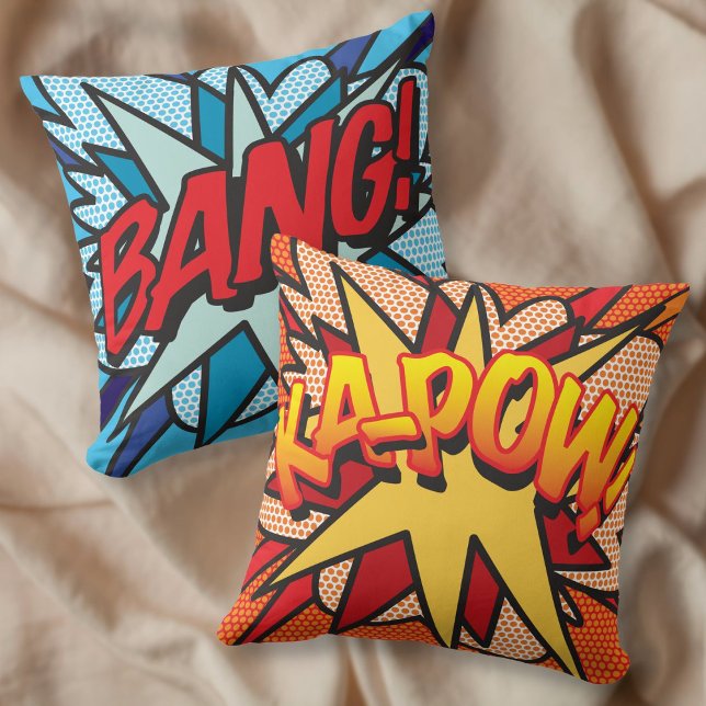 Retro stripboek Pop Art BANG KA-POW  Kussen (Creator heeft geüpload)