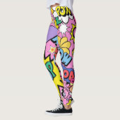 Retro stripboek pop art collage leggings (Links)