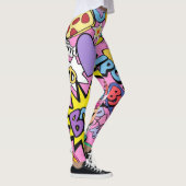 Retro stripboek pop art collage leggings (Rechts)