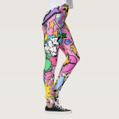 Retro stripboek pop art collage leggings (Rechts)
