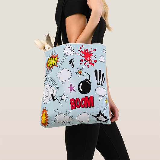 Retro stripboekexplosie Pop Art Tote Bag