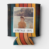 Retro Stripe 1975 50e verjaardag foto Blikjeskoeler (Voorkant)