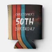 Retro Stripe 1975 50e verjaardag foto Blikjeskoeler (Achterkant)