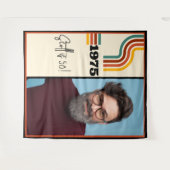 Retro Stripe  1975 Foto Tapestry Sinaasappel Wandkleed (Voorkant (horizontaal))