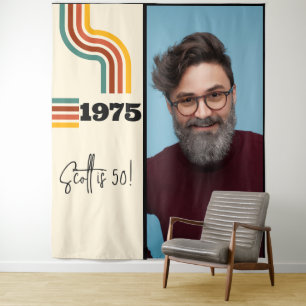 Retro Stripe  1975 Fotowandtapijt Wandkleed