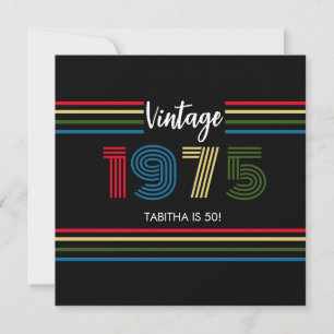 Retro Stripe 1975 Primaire kleuren Bedankkaart